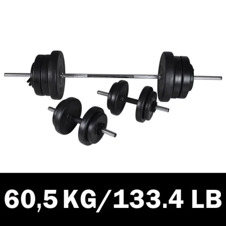 Stangen-Set + 2 Hanteln 60,5 kg von vidaXL, freies Gewicht - Ref: Foro24-90375, Preis: 159,20 €, Rabatt: %