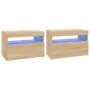 TV-Schränke mit LED-Leuchten 2 Stück Sonoma-Eiche 60x35x40 cm von vidaXL, TV-Möbel - Ref: Foro24-804416, Preis: 81,26 €, Raba...