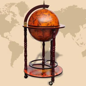 Mueble bar de bola del mundo madera de eucalipto de vidaXL, Armarios para vino y licores - Ref: Foro24-60774, Precio: 149,42 ...