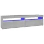 TV cabinets with LED lights 2 units concrete gray 75x35x40cm by vidaXL, TV Furniture - Ref: Foro24-804400, Price: 93,25 €, Di...