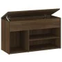 Brown oak plywood shoe bench 80x30x45 cm by vidaXL, Shoe racks and shoe organizers - Ref: Foro24-816055, Price: 46,95 €, Disc...