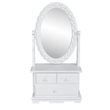 Tocador con espejo abatible ovalado de MDF de vidaXL, Tocadores para dormitorios - Ref: Foro24-60627, Precio: 45,52 €, Descue...