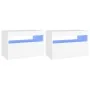 Muebles de TV con luces LED 2 uds blanco 60x35x40 cm de vidaXL, Muebles TV - Ref: Foro24-804410, Precio: 88,63 €, Descuento: %