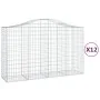 Gabion baskets 12 pcs arch shape iron 200x50x120/140 cm by vidaXL, Pots and planters - Ref: Foro24-3145671, Price: 1,00 €, Di...