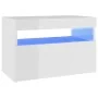 Mueble de TV con luces LED blanco brillante 60x35x40 cm de vidaXL, Muebles TV - Ref: Foro24-804421, Precio: 50,63 €, Descuent...