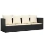 Garden lounger sofa with black synthetic rattan cushions by vidaXL, Loungers - Ref: Foro24-319562, Price: 221,02 €, Discount: %