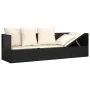 Garden lounger sofa with black synthetic rattan cushions by vidaXL, Loungers - Ref: Foro24-319562, Price: 221,02 €, Discount: %