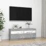 TV-Schrank mit LED-Leuchten betongrau 100x35x40 cm von vidaXL, TV-Möbel - Ref: Foro24-804458, Preis: 91,23 €, Rabatt: %