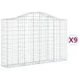 Gabion baskets 9 pcs arch shape iron 200x30x120/140 cm by vidaXL, Pots and planters - Ref: Foro24-3145458, Price: 804,66 €, D...