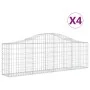 Gabion baskets 4 pcs arch shape iron 200x30x60/80 cm by vidaXL, Pots and planters - Ref: Foro24-3145390, Price: 308,27 €, Dis...