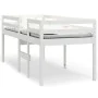 Weißes Hochbett aus massivem Kiefernholz 90x200 cm von vidaXL, Betten und Lattenroste - Ref: Foro24-821605, Preis: 176,79 €, ...