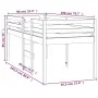 Cama alta blanca madera maciza pino 90x200 cm de vidaXL, Camas y somieres - Ref: Foro24-821605, Precio: 176,79 €, Descuento: %