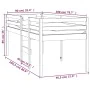 Weißes Hochbett aus massivem Kiefernholz 90x200 cm von vidaXL, Betten und Lattenroste - Ref: Foro24-821605, Preis: 176,79 €, ...