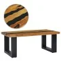 Solid teak wood and volcanic stone center table 100x50x40 cm by vidaXL, Coffee table - Ref: Foro24-281645, Price: 244,21 €, D...