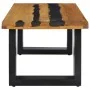 Solid teak wood and volcanic stone center table 100x50x40 cm by vidaXL, Coffee table - Ref: Foro24-281645, Price: 244,21 €, D...