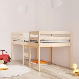 Hochbett aus massivem Kiefernholz 90x200 cm von vidaXL, Betten und Lattenroste - Ref: Foro24-821604, Preis: 160,59 €, Rabatt: %