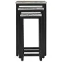 Stapelbare Tische 3 Einheiten Massivholz Teak und Polyresin von vidaXL, Seitentische - Ref: Foro24-281648, Preis: 204,78 €, R...