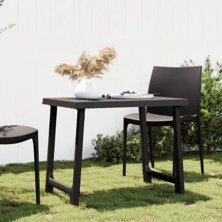 Mesa de camping aspecto de madera PP gris antracita 79x56x64 cm de vidaXL, Mesas de jardín - Ref: Foro24-364735, Precio: 59,9...