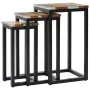 Stapelbare Tische 3 Einheiten Massivholz Teak und Polyresin von vidaXL, Seitentische - Ref: Foro24-281648, Preis: 204,78 €, R...