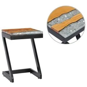 Solid teak wood and polyresin coffee table 30x30x50 cm by vidaXL, Coffee table - Ref: Foro24-281649, Price: 70,98 €, Discount: %