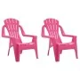 Sillas de jardín niños 2 uds aspecto madera PP rosa 37x34x44 cm de vidaXL, Sillas de jardín - Ref: Foro24-364741, Precio: 59,...