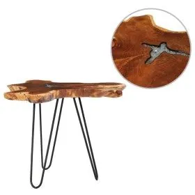 Solid teak wood and polyresin coffee table 70x45 cm by vidaXL, Coffee table - Ref: Foro24-281651, Price: 117,13 €, Discount: %