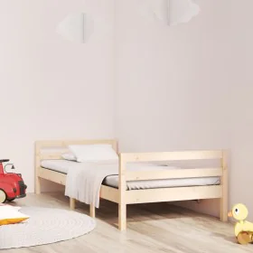 Solid pine wood bed frame 90x200 cm by vidaXL, Beds and slatted bases - Ref: Foro24-821624, Price: 91,11 €, Discount: %
