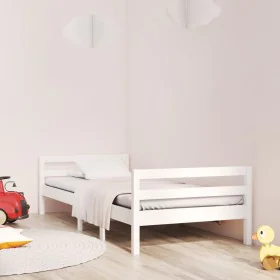 Solid white pine wood bed frame 90x200 cm by vidaXL, Beds and slatted bases - Ref: Foro24-821625, Price: 108,85 €, Discount: %