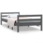 Estructura de cama madera maciza de pino gris 90x200 cm de vidaXL, Camas y somieres - Ref: Foro24-821626, Precio: 90,59 €, De...
