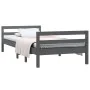 Estructura de cama madera maciza de pino gris 90x200 cm de vidaXL, Camas y somieres - Ref: Foro24-821626, Precio: 90,59 €, De...