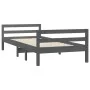 Estructura de cama madera maciza de pino gris 90x200 cm de vidaXL, Camas y somieres - Ref: Foro24-821626, Precio: 90,59 €, De...