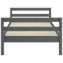 Solid gray pine wood bed frame 90x200 cm by vidaXL, Beds and slatted bases - Ref: Foro24-821626, Price: 90,87 €, Discount: %