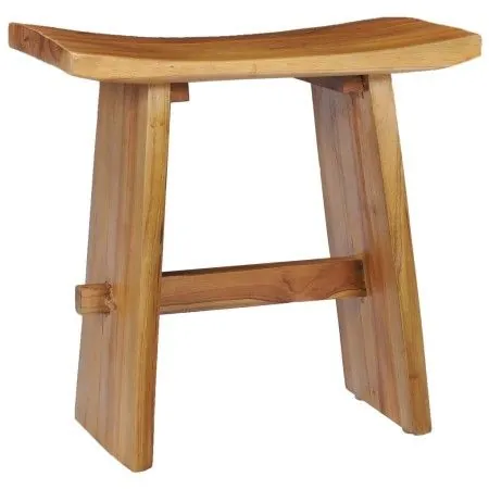 Solid teak wood stool by vidaXL, Folding stools and chairs - Ref: Foro24-281655, Price: 158,43 €, Discount: %