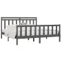 Solid gray pine wood bed frame 200x200 cm by vidaXL, Beds and slatted bases - Ref: Foro24-3107050, Price: 169,86 €, Discount: %
