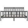 Solid gray pine wood bed frame 200x200 cm by vidaXL, Beds and slatted bases - Ref: Foro24-3107050, Price: 169,86 €, Discount: %