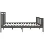 Solid gray pine wood bed frame 200x200 cm by vidaXL, Beds and slatted bases - Ref: Foro24-3107050, Price: 169,86 €, Discount: %