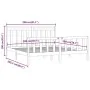 Solid gray pine wood bed frame 200x200 cm by vidaXL, Beds and slatted bases - Ref: Foro24-3107050, Price: 169,86 €, Discount: %