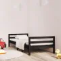 Estructura de cama madera maciza de pino negro 90x200 cm de vidaXL, Camas y somieres - Ref: Foro24-821628, Precio: 92,57 €, D...