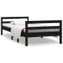 Solid black pine wood bed frame 90x200 cm by vidaXL, Beds and slatted bases - Ref: Foro24-821628, Price: 92,47 €, Discount: %