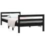 Solid black pine wood bed frame 90x200 cm by vidaXL, Beds and slatted bases - Ref: Foro24-821628, Price: 92,47 €, Discount: %
