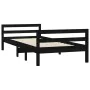 Solid black pine wood bed frame 90x200 cm by vidaXL, Beds and slatted bases - Ref: Foro24-821628, Price: 92,47 €, Discount: %