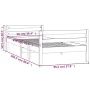 Solid black pine wood bed frame 90x200 cm by vidaXL, Beds and slatted bases - Ref: Foro24-821628, Price: 92,47 €, Discount: %