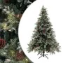 Christmas tree with lights and pine cones PVC PE green and white 150 cm by vidaXL, Christmas trees - Ref: Foro24-3094564, Pri...