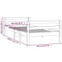 Solid pine wood bed frame 90x190 cm by vidaXL, Beds and slatted bases - Ref: Foro24-821634, Price: 98,16 €, Discount: %