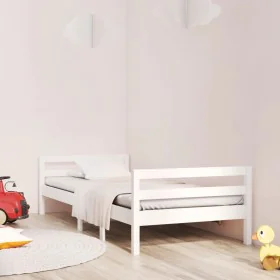 Solid white pine wood bed frame 90x190 cm by vidaXL, Beds and slatted bases - Ref: Foro24-821635, Price: 130,83 €, Discount: %