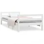 Estructura de cama madera maciza de pino blanco 90x190 cm de vidaXL, Camas y somieres - Ref: Foro24-821635, Precio: 116,20 €,...