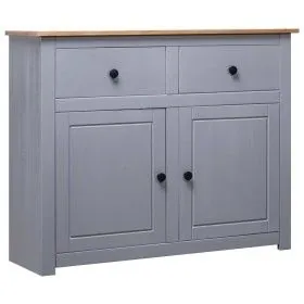 Aparador de madera maciza pino estilo Panamá gris 93x40x80 cm de vidaXL, Aparadores - Ref: Foro24-282698, Precio: 158,96 €, D...