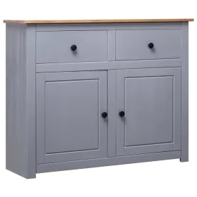 Gray Panama style solid pine wood sideboard 93x40x80 cm by vidaXL, Sideboards - Ref: Foro24-282698, Price: 158,96 €, Discount: %