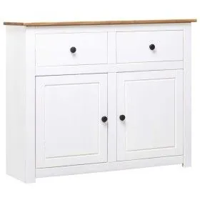 Massiver Kiefernholz-Sideboard im Panama-Stil, weiß, 93x40x80 cm. von vidaXL, Sideboards - Ref: Foro24-282699, Preis: 221,73 ...