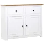 Aparador de madera maciza pino estilo Panamá blanco 93x40x80 cm by vidaXL, Sideboards - Ref: Foro24-282699, Price: 221,73 €, ...